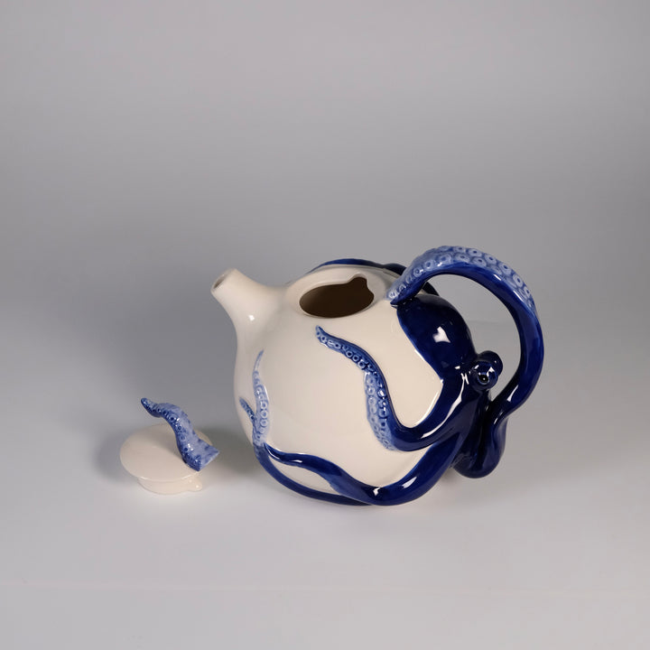 Blue Circular Octopus Teapot
