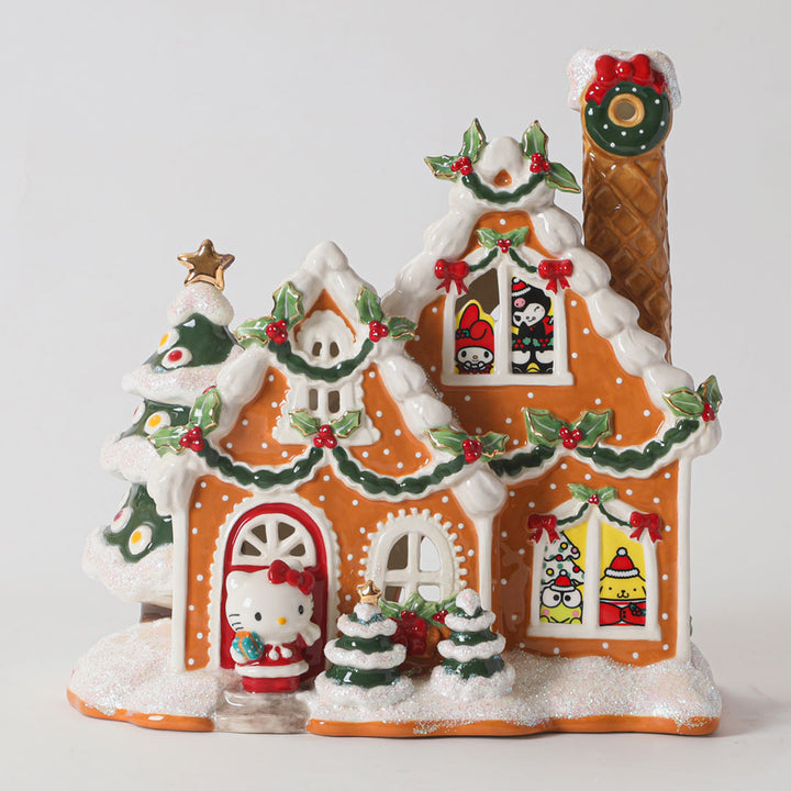 Hello Kitty and Friends GingerBread Candle House with Gold Trim