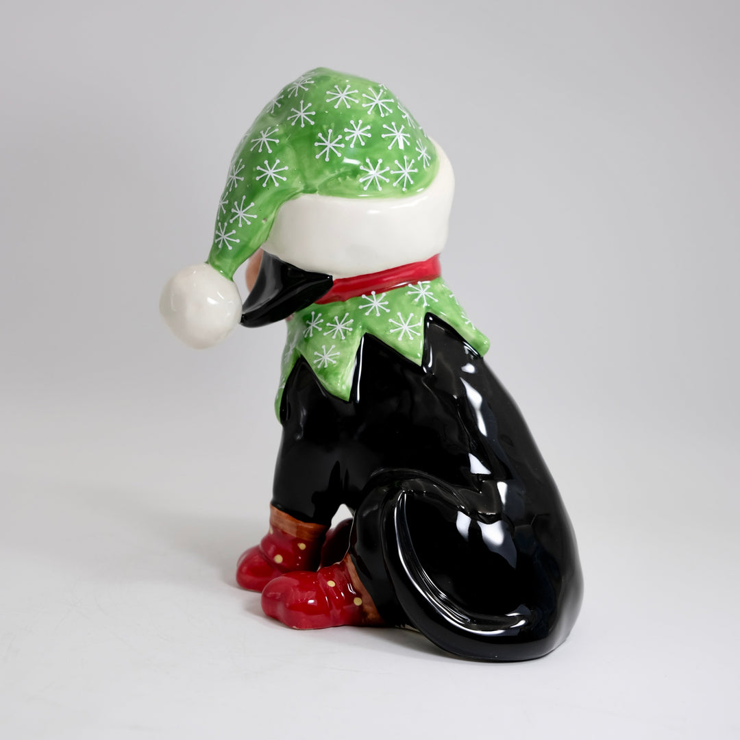 Dachshund in elf hat figurine