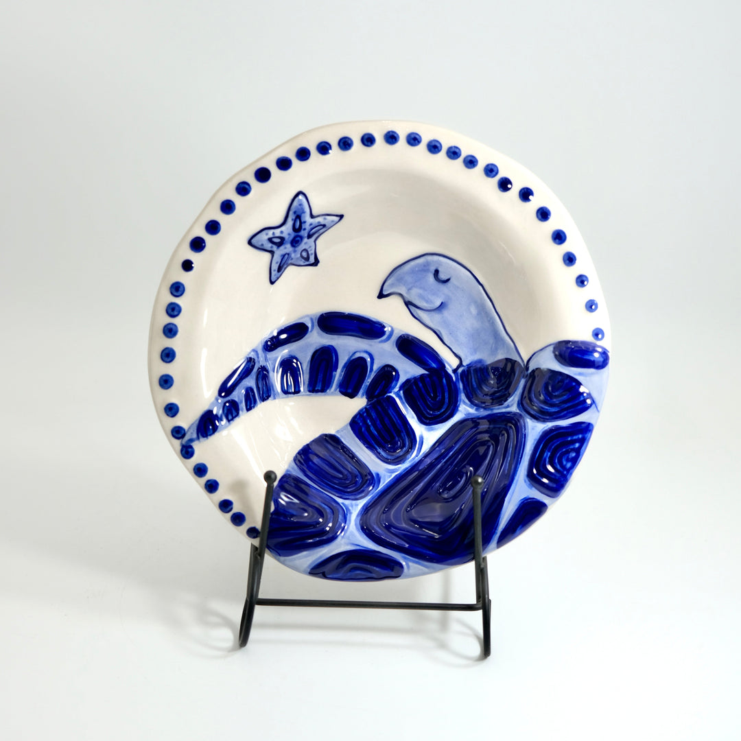 MAGIC SEA TURTLE SOUP BOWL - COBALT BLUE