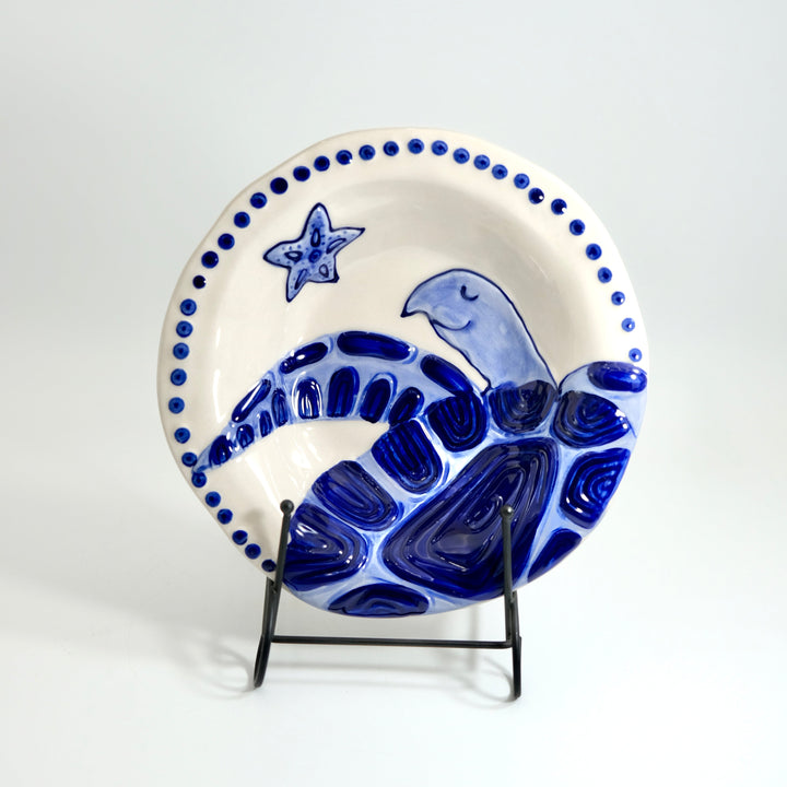 MAGIC SEA TURTLE SOUP BOWL - COBALT BLUE