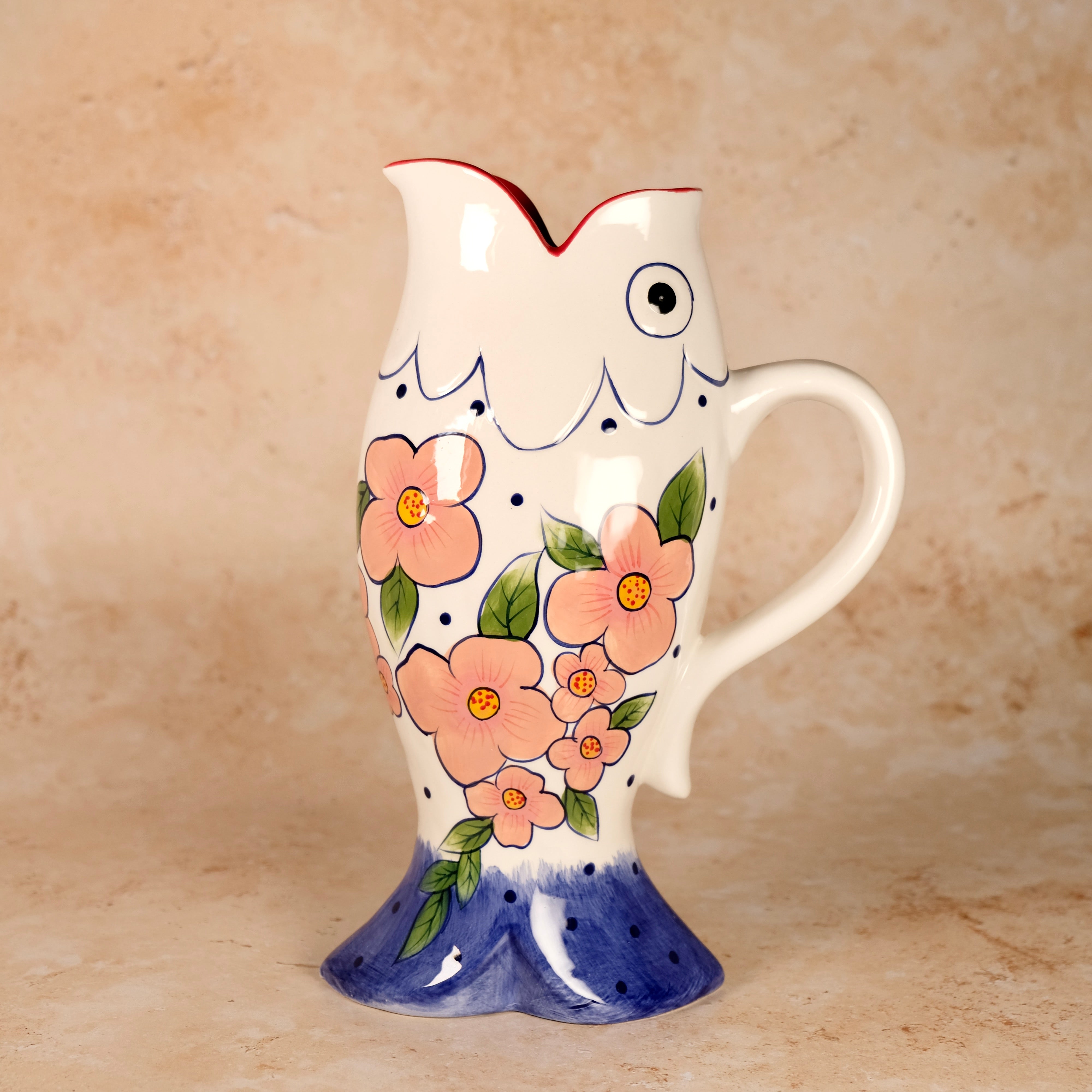 Blue Sky Clayworks Flower Fish Pitcher - Thumbnail 2