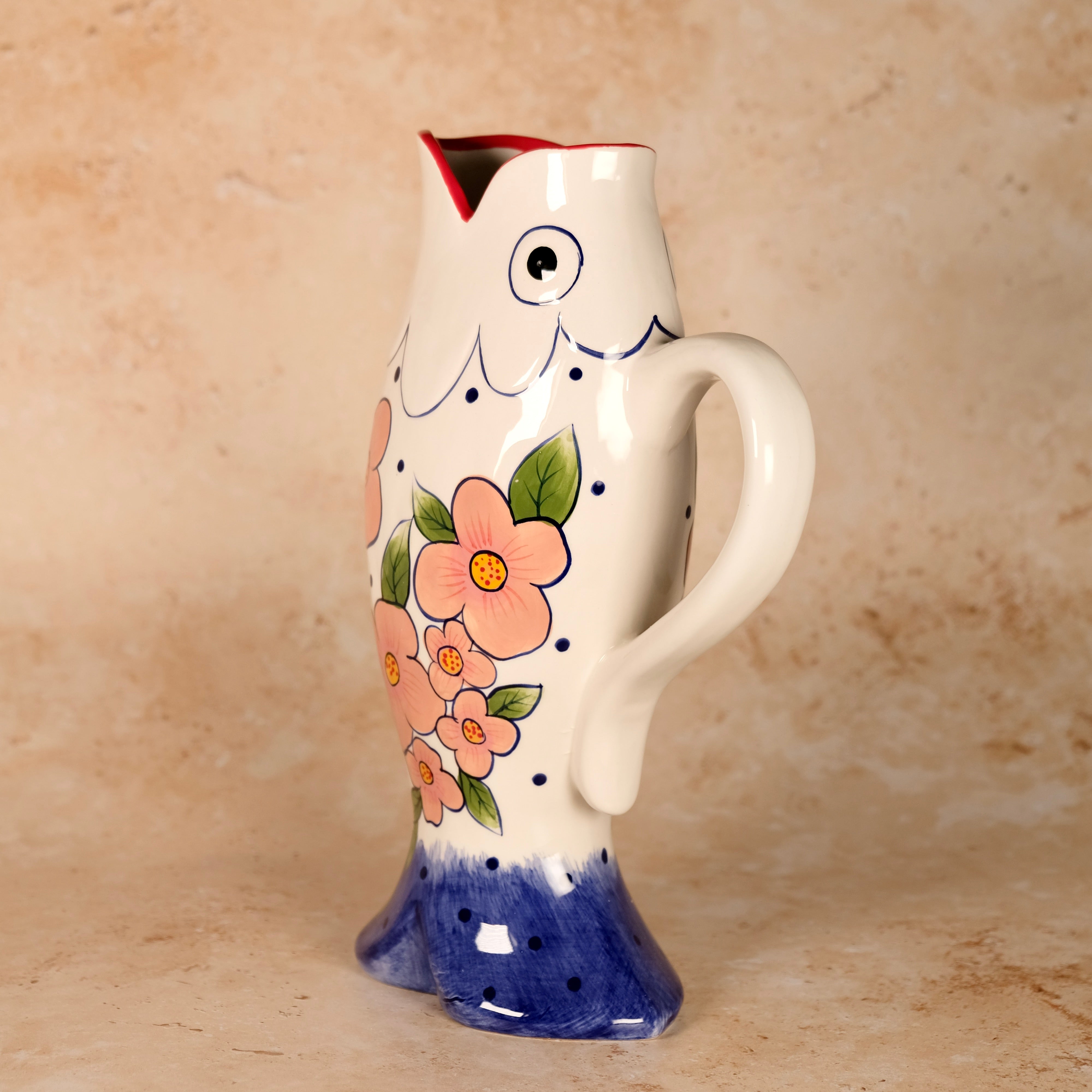 Blue Sky Clayworks Flower Fish Pitcher - Thumbnail 4