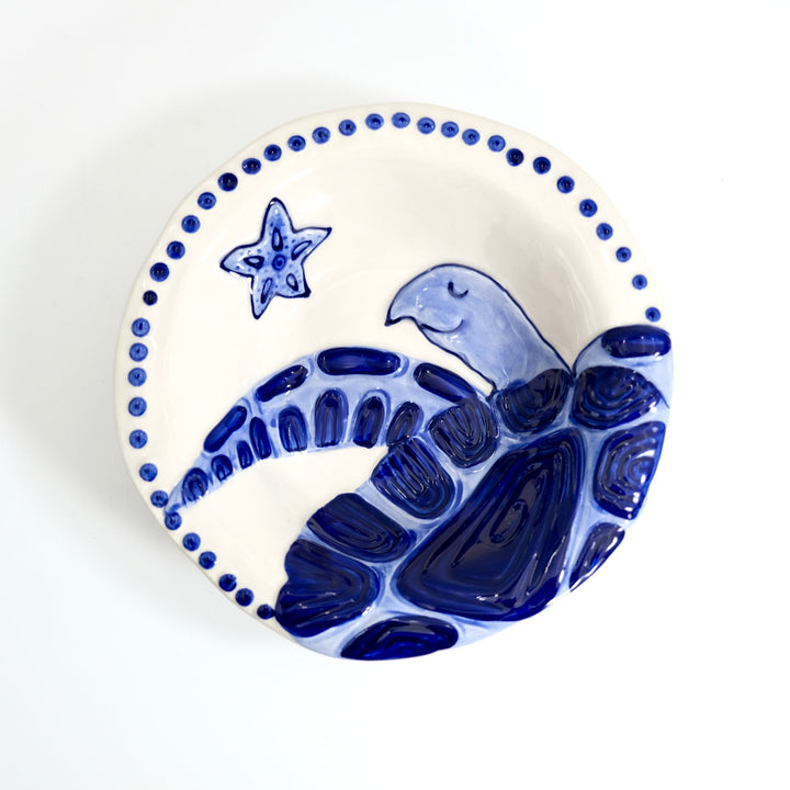 MAGIC SEA TURTLE SOUP BOWL - COBALT BLUE