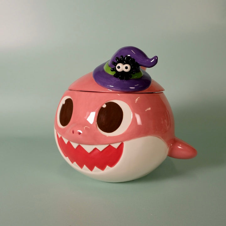 Spooky Mommy Shark Family Figural Container