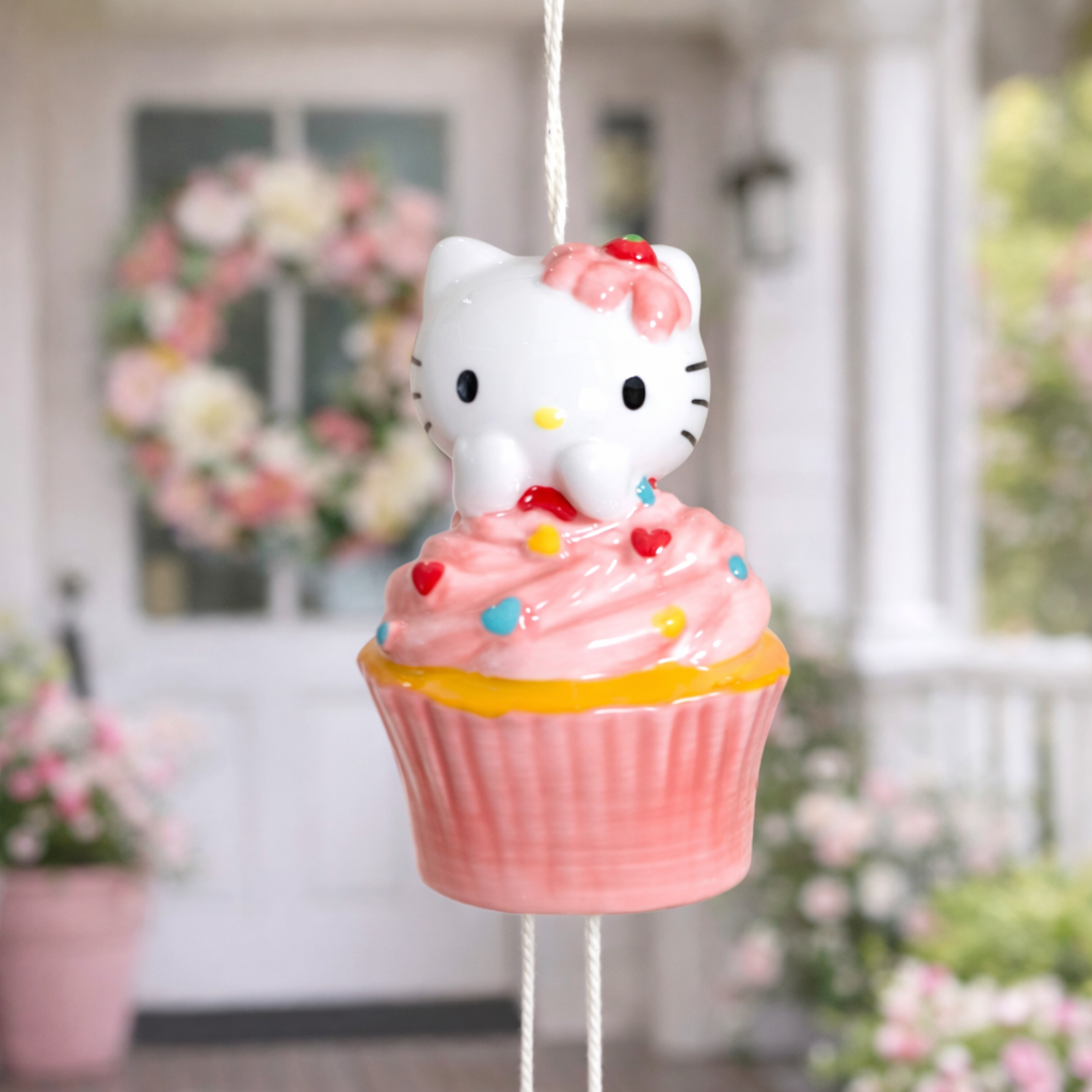 Hello Kitty Cupcake Delight Wind Chime