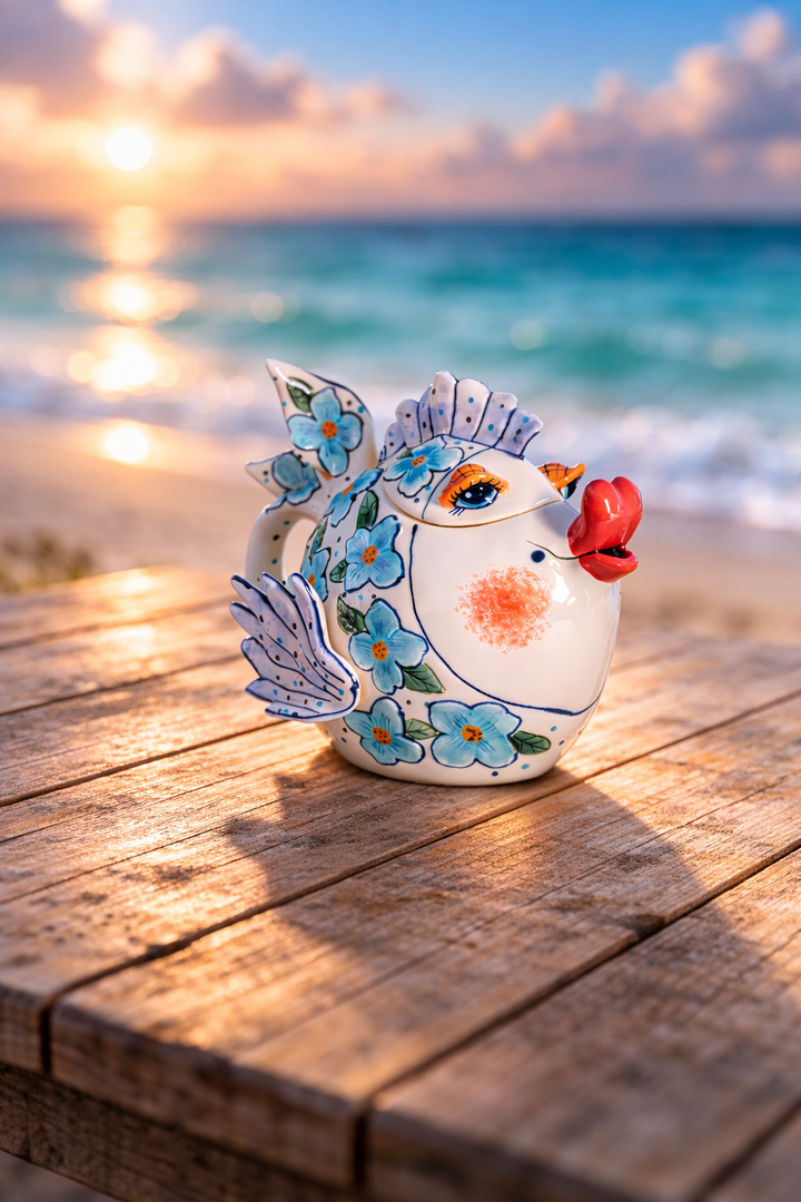 Flower Fish Teapot