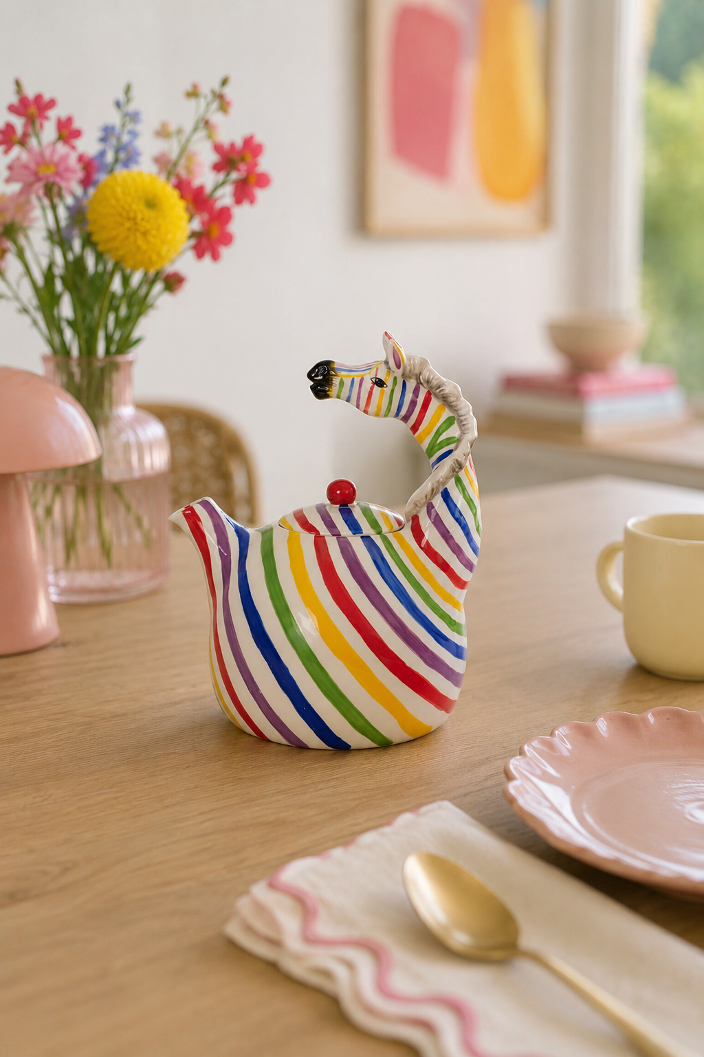 Colored Zebra Teapot