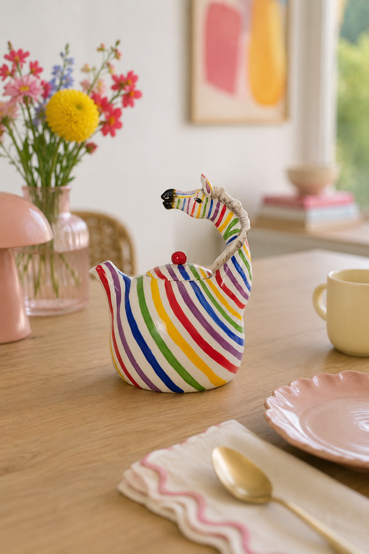 Colored Zebra Teapot