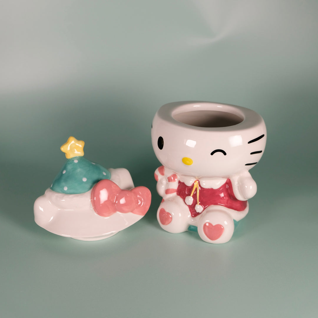 Hello Kitty Holiday Candy Cane Cookie Jar