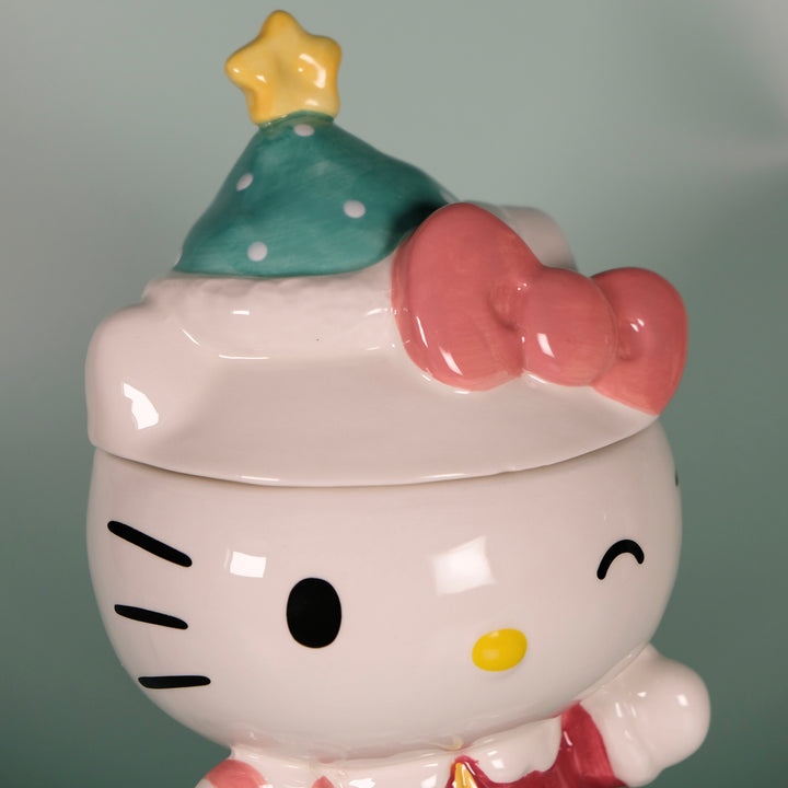 Hello Kitty Holiday Candy Cane Cookie Jar