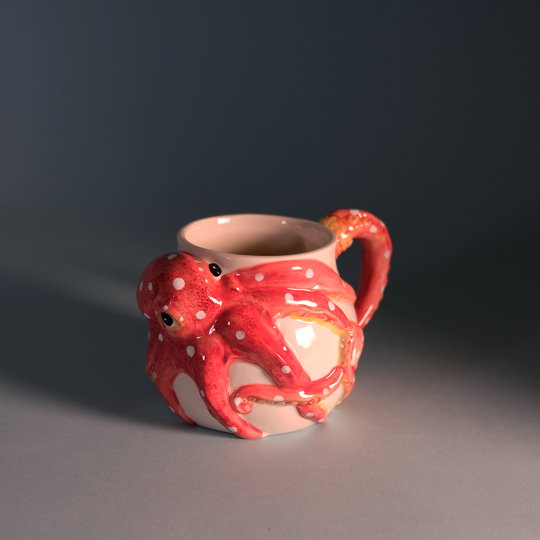 Red Octopus Mug