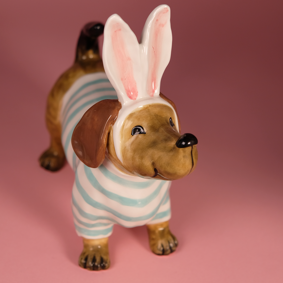 Easter Dachshund Figurine