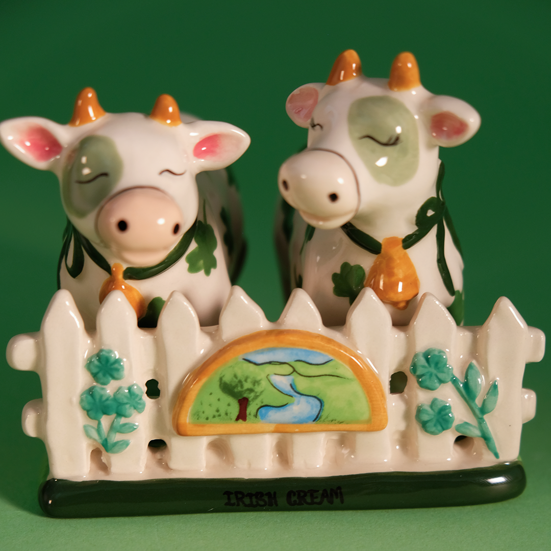 Cow Salt & Pepper Set with Dish