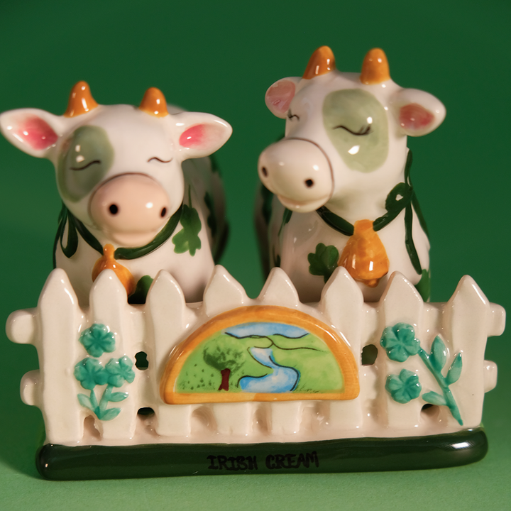 Cow Salt & Pepper Set with Dish