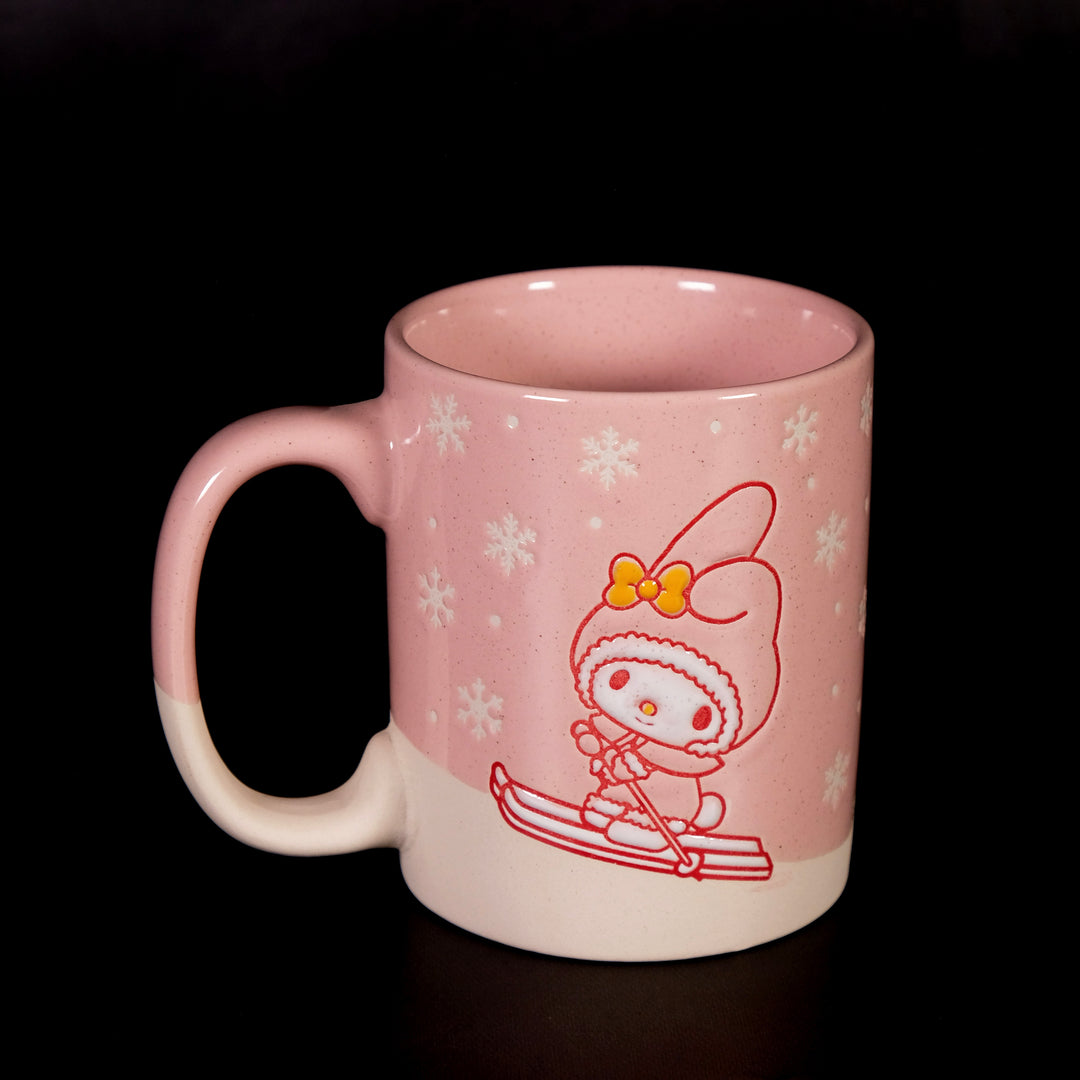 Hello Kitty & My Melody Down Hill Skiiing 18oz Mug Set of 2