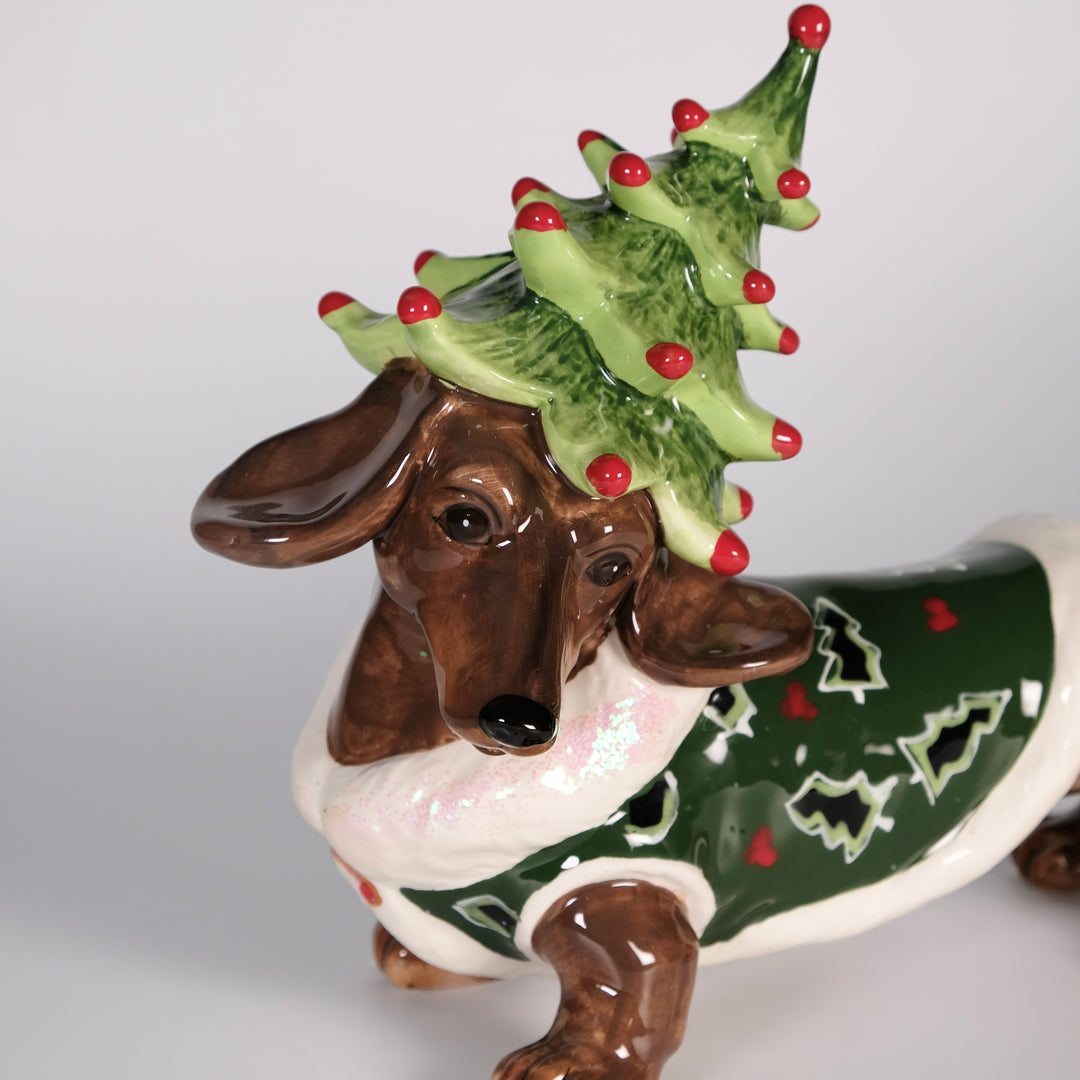 Green Dachshund Figurine