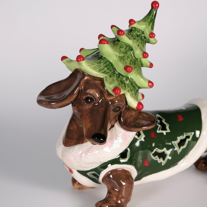 Green Dachshund Figurine