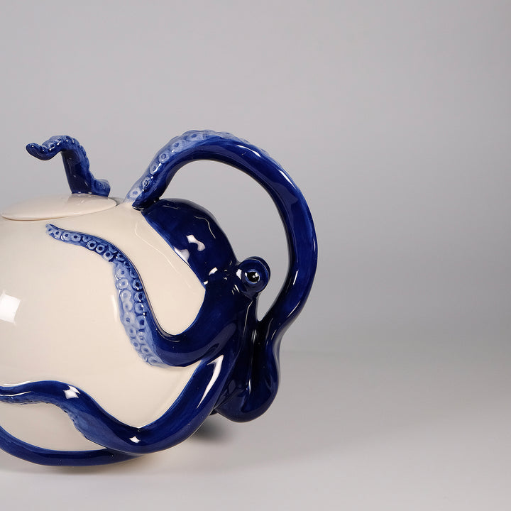 Blue Circular Octopus Teapot