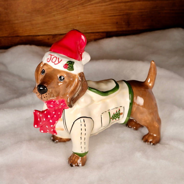 CHRISTMAS HOLIDAY DOG FIGURINE