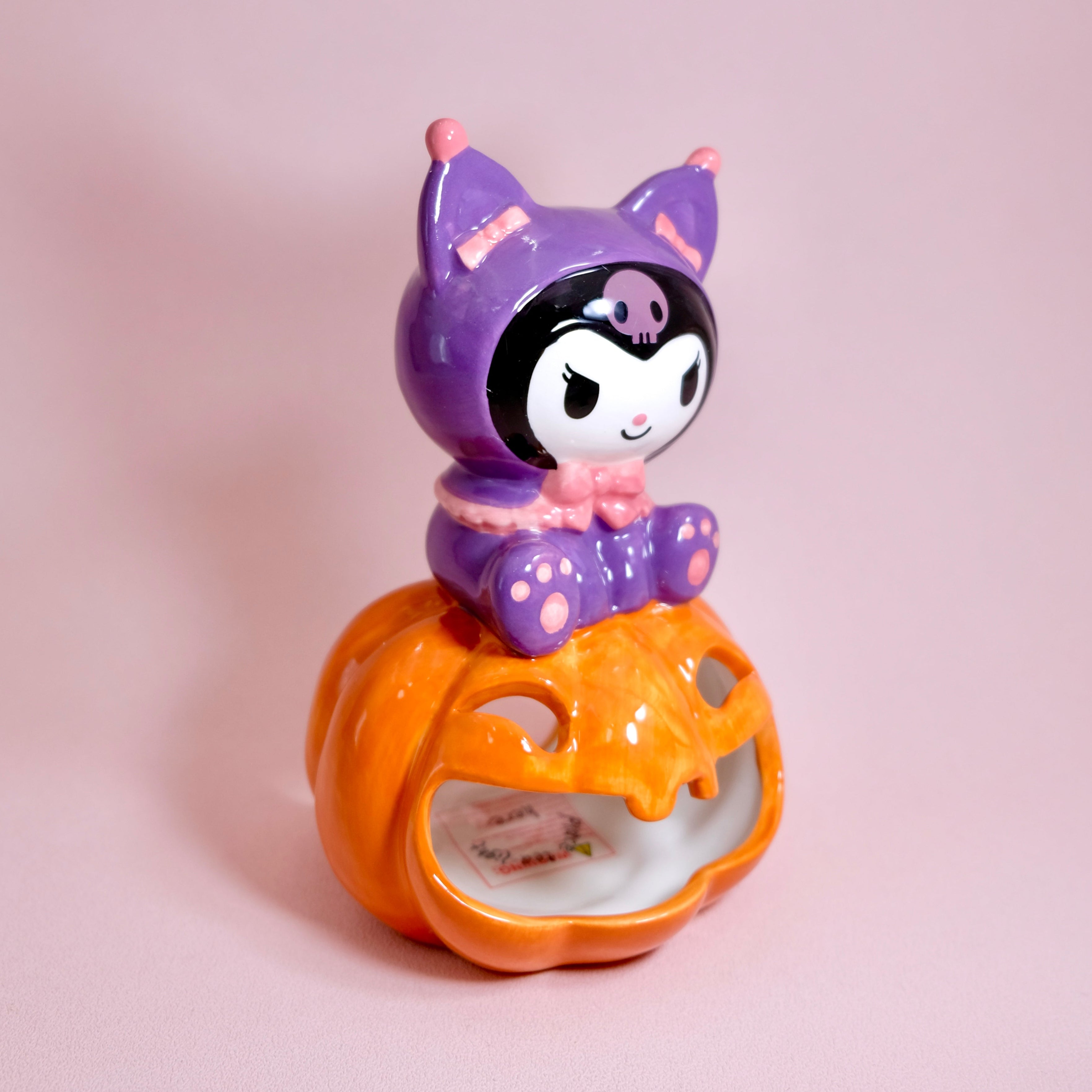 kuryume Sanrio Kuromi Suitcase 59L Dial Lock Black Purple Embossing Travel