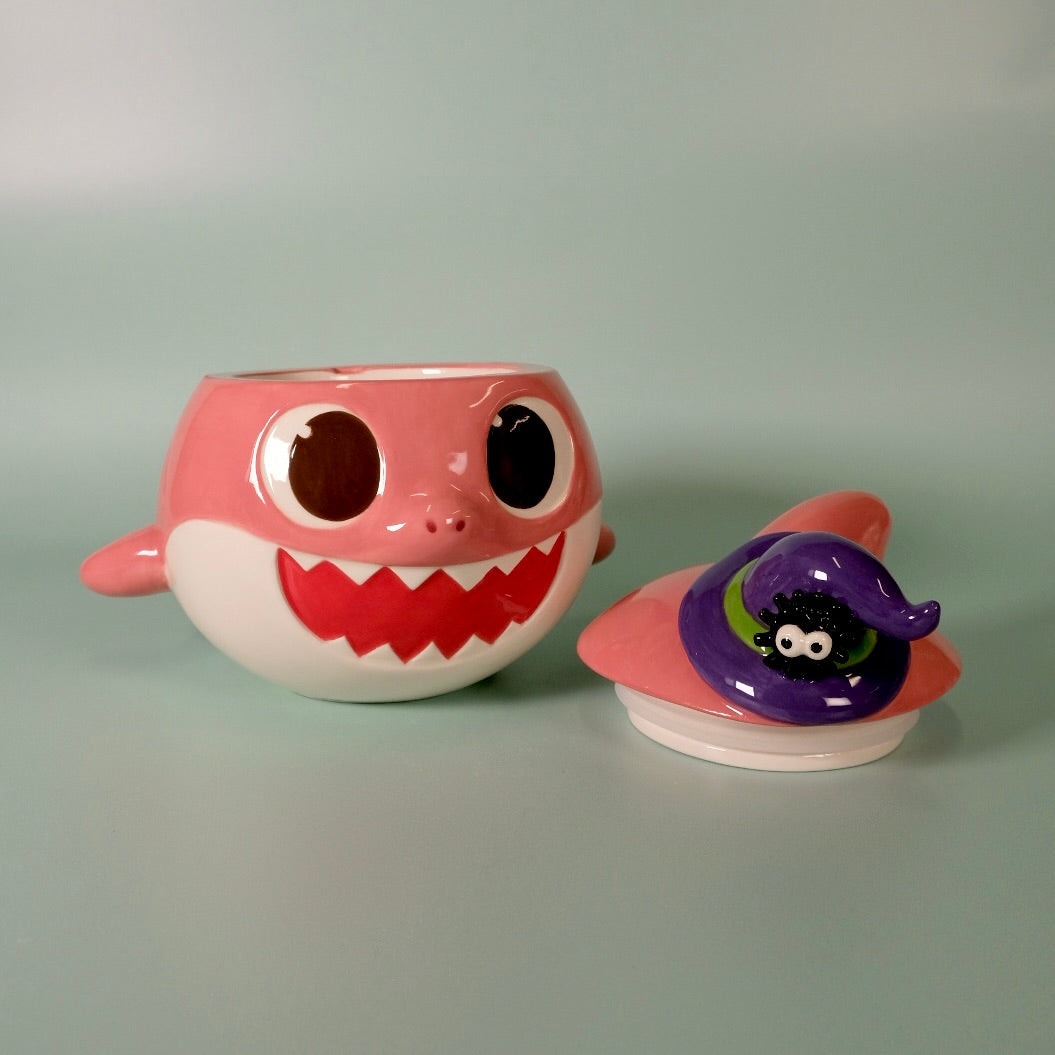 Spooky Mommy Shark Family Figural Container