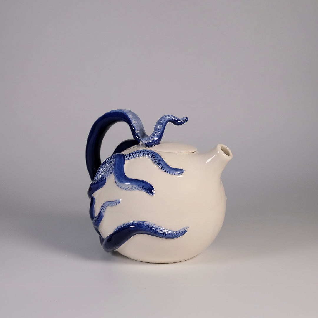 Blue Circular Octopus Teapot