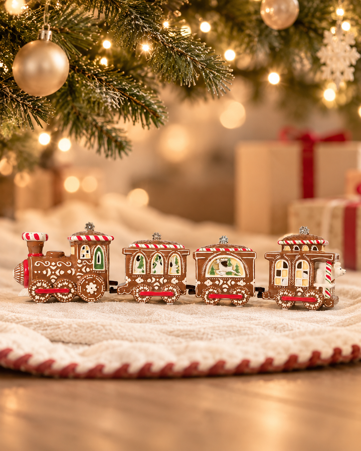 Woodland Gingerbread Train Candle House