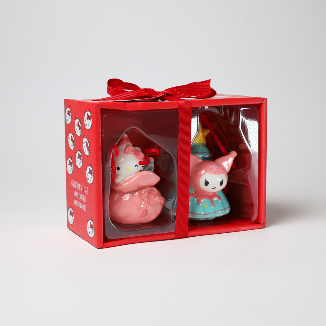 Hello Kitty and Kuromi Ornament Set - Pink