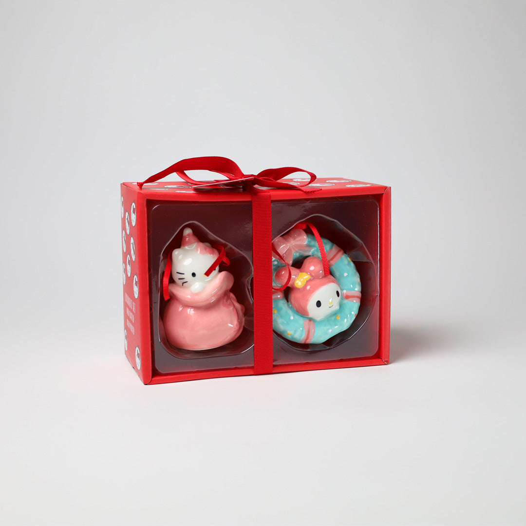 Hello Kitty and My Melody Ornament Set - Pink