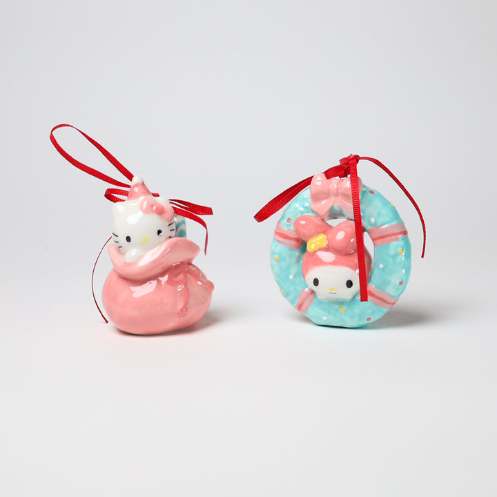 Hello Kitty and My Melody Ornament Set - Pink