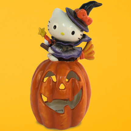 Clayworks Hello Kitty Witch Pumpkin Tealight Holder - WEBSITE EXCLUSIVE