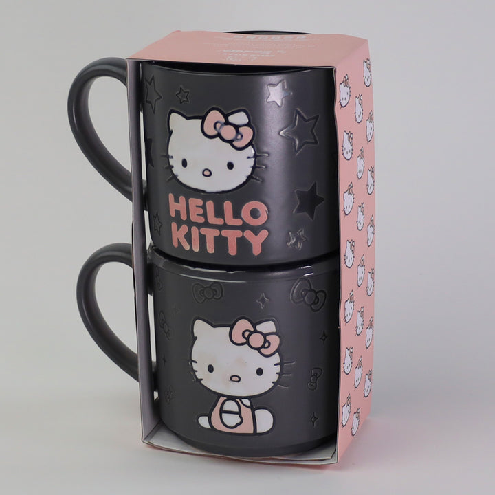 HELLO KITTY BLACK STAR MUG SET