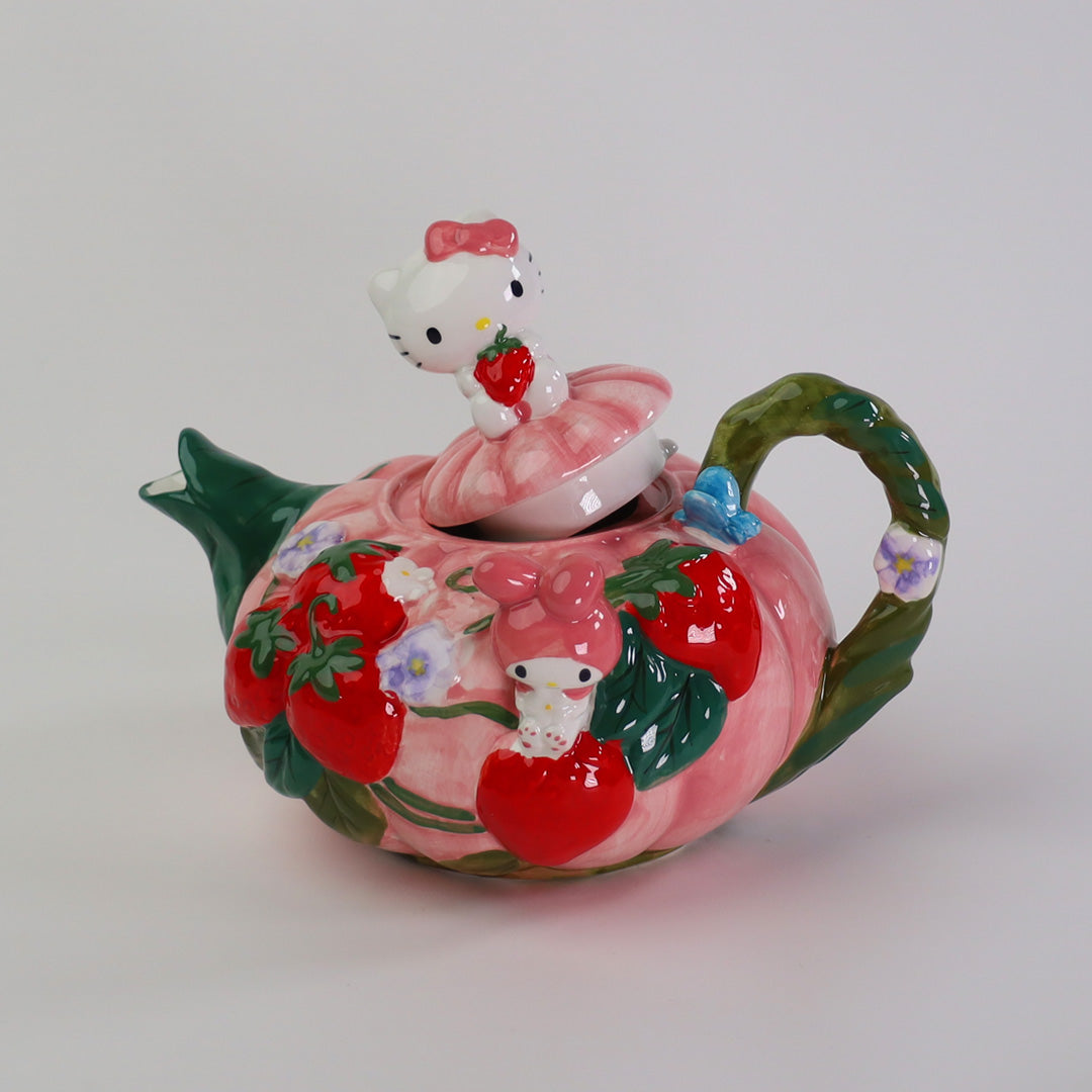 Hello Kitty and My Melody Strawberry Tea Pot - Main Image