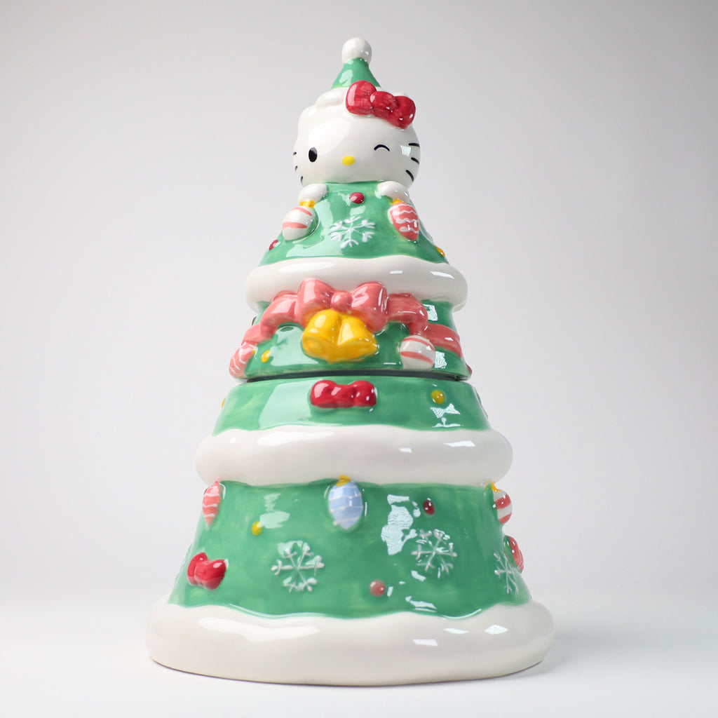 Hello Kitty ゴールドクリスマスツリー 約30cm Hello Kitty Holiday Tree Cookie Jar | Hand-Packed