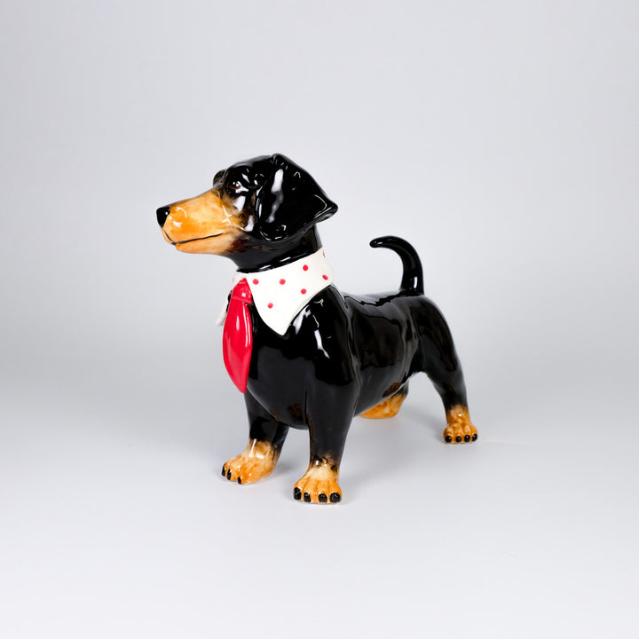 Dachshund Red Tie Figurine