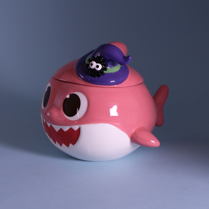 Spooky Mommy Shark Family Figural Container