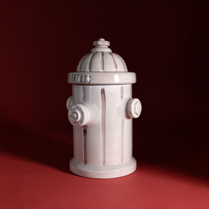 Fire Hydrant Treat Jar - Antique White