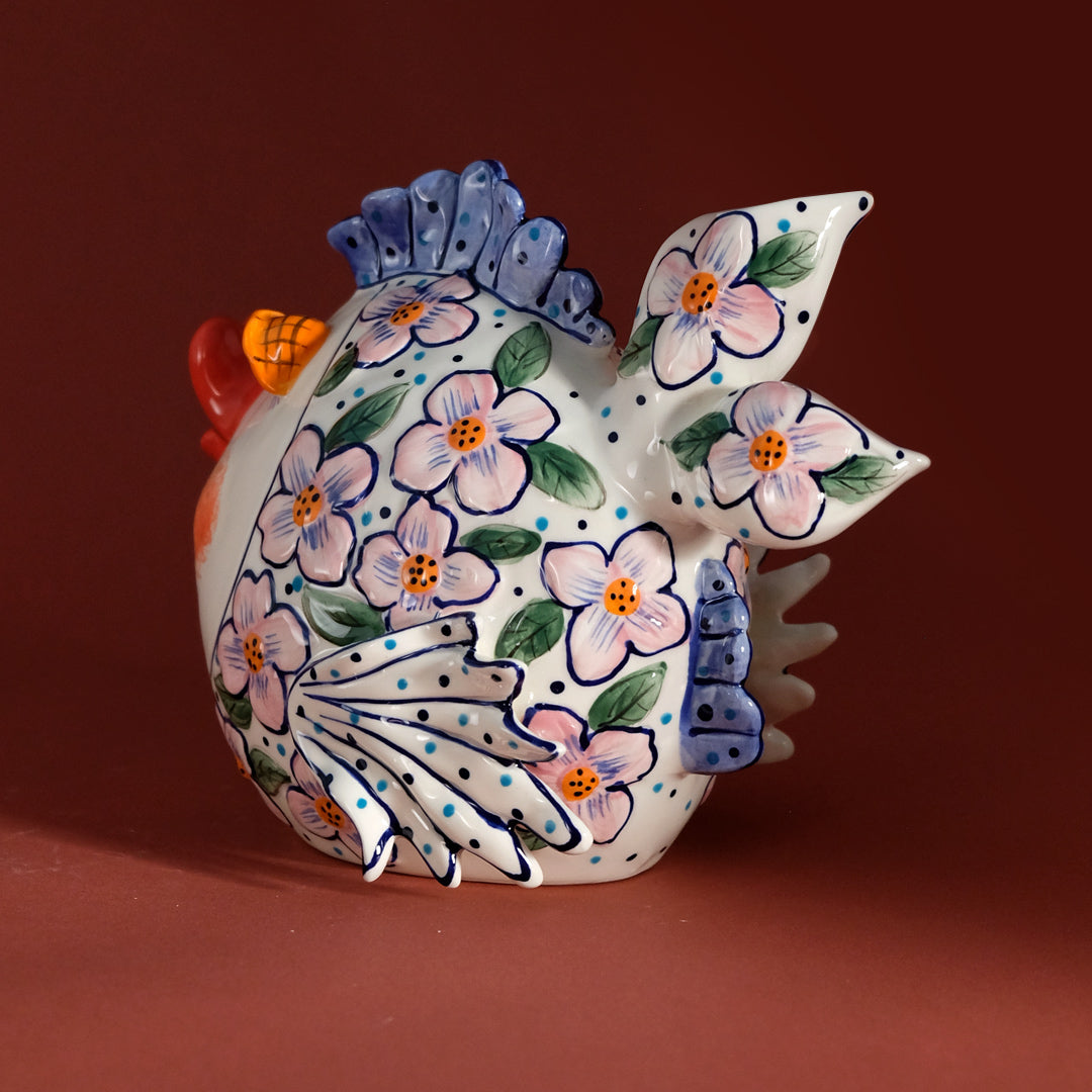 Flower Fish Figurine - Pink