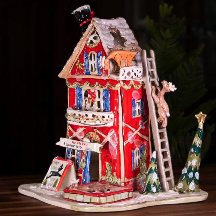 ReindeerVille - Clayworks Rudolph Flight School Candle House