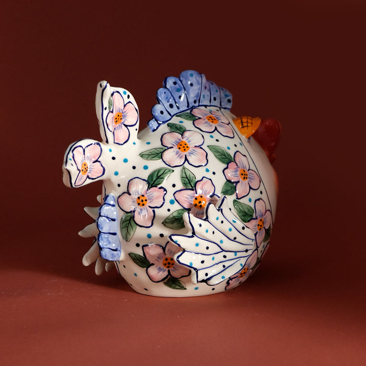 Flower Fish Figurine - Pink