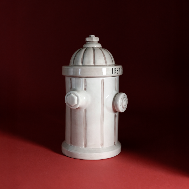 Fire Hydrant Treat Jar - Antique White