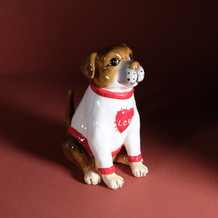 Dog Figurine in White Sweater