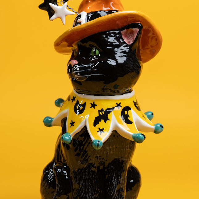 Clayworks Vintage Halloween Snazzy Cat Figurine