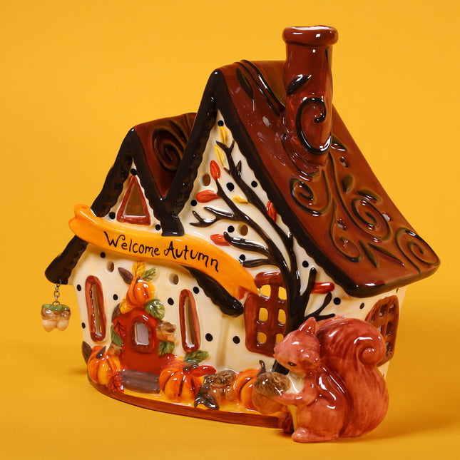 Clayworks Autumn Squirrel Candle House