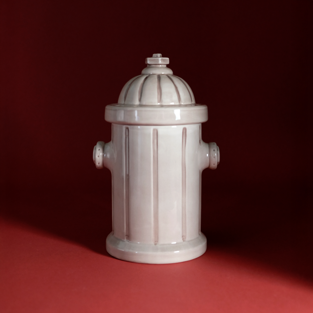 Fire Hydrant Treat Jar - Antique White
