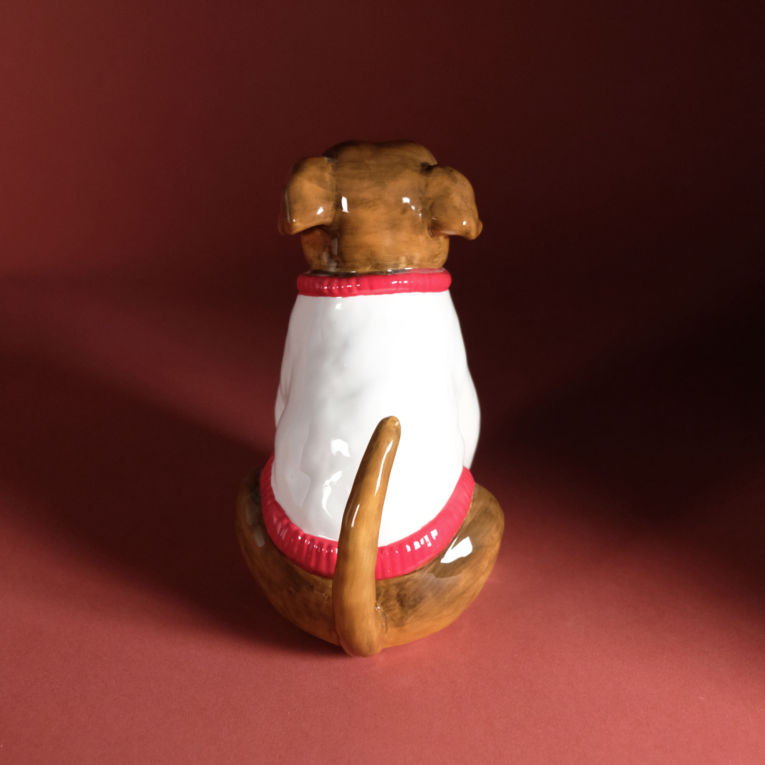 Dog Figurine in White Sweater