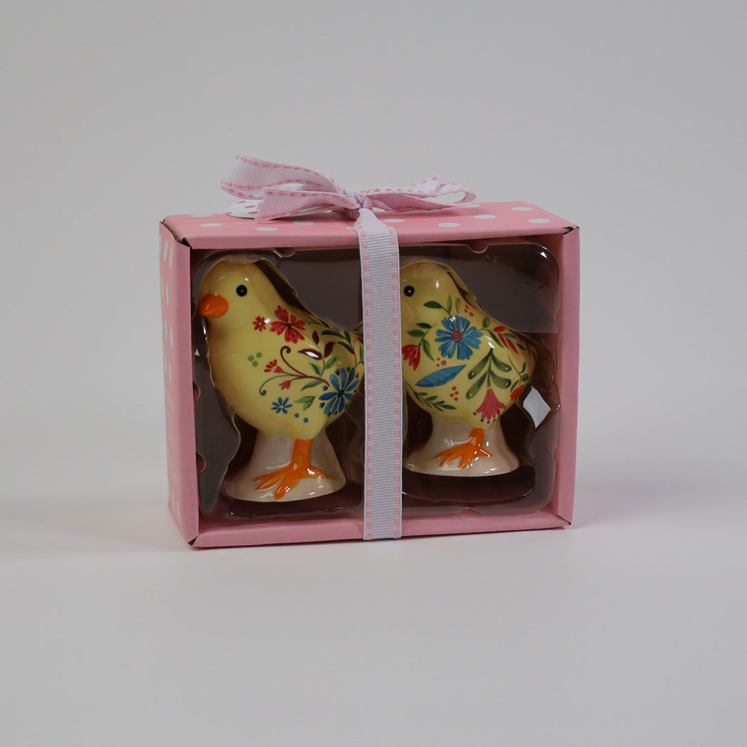 Blooming Garden Floral Chicks Salt & Pepper Set