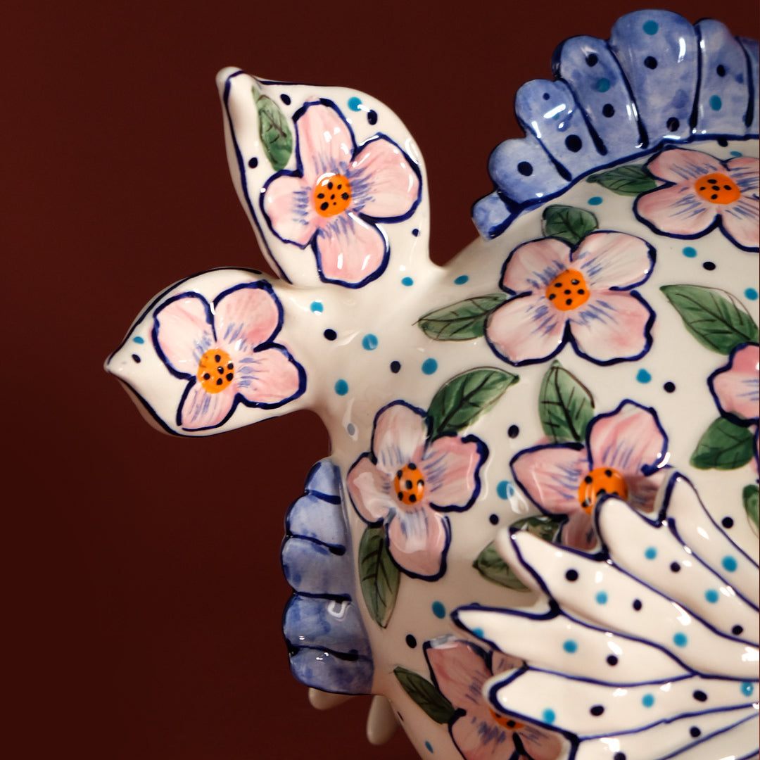 Flower Fish Figurine - Pink