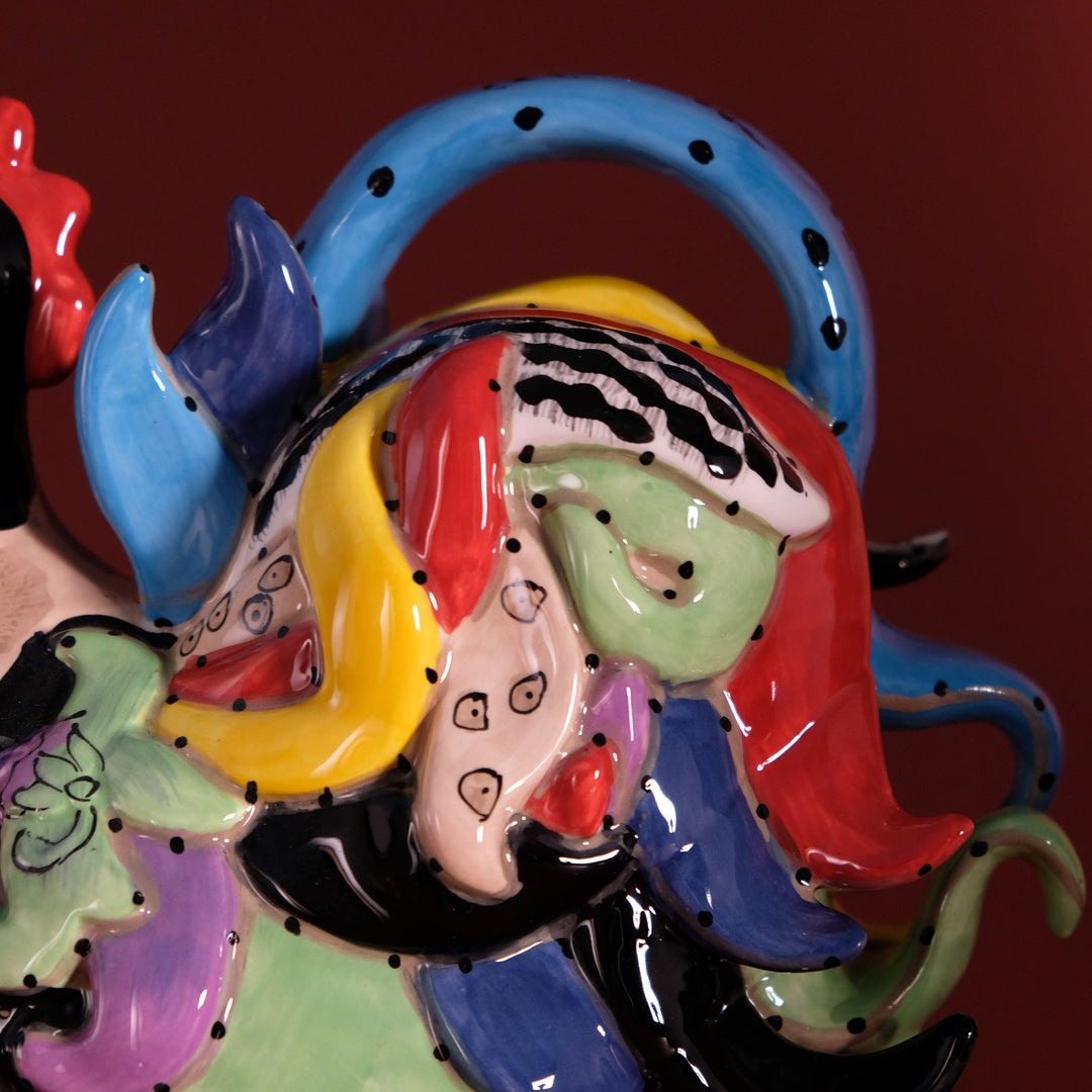 Funky Black Rooster Figurine